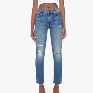 MOTHER The Mid Rise Dazzler Ankle Fray in color Weekend Warrior